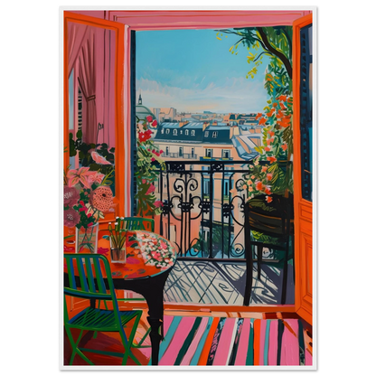 Parisian Balcony Bliss - Poster - Arthena