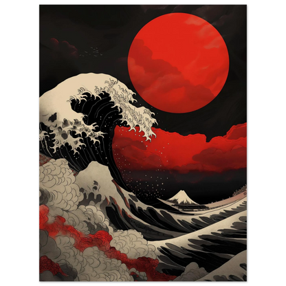 Red Sun over Turbulent Seas - Poster - Arthena