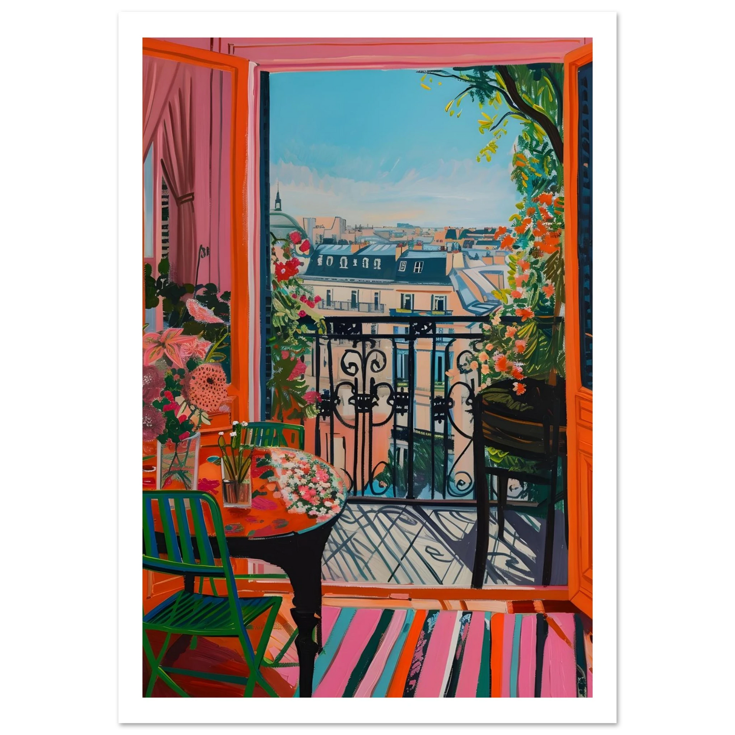 Parisian Balcony Bliss - Poster - Arthena