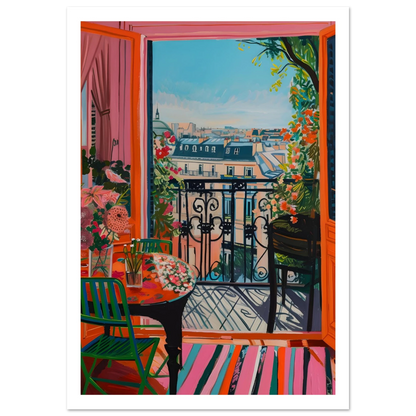 Parisian Balcony Bliss - Poster - Arthena
