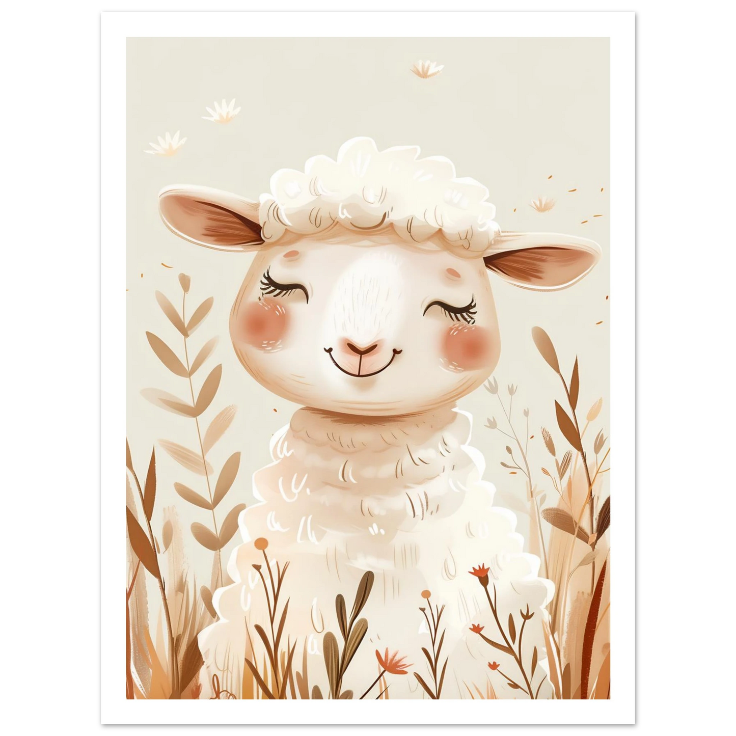 Cute Wooly Sheep - Poster - Arthena