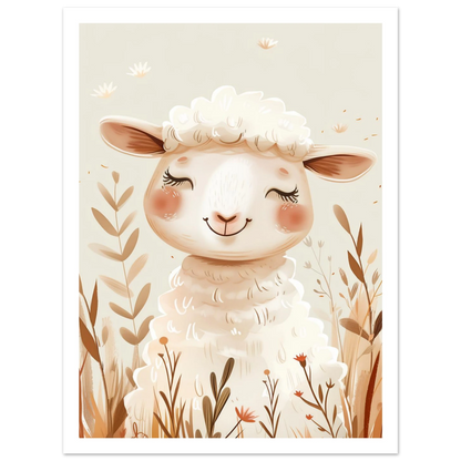 Cute Wooly Sheep - Poster - Arthena