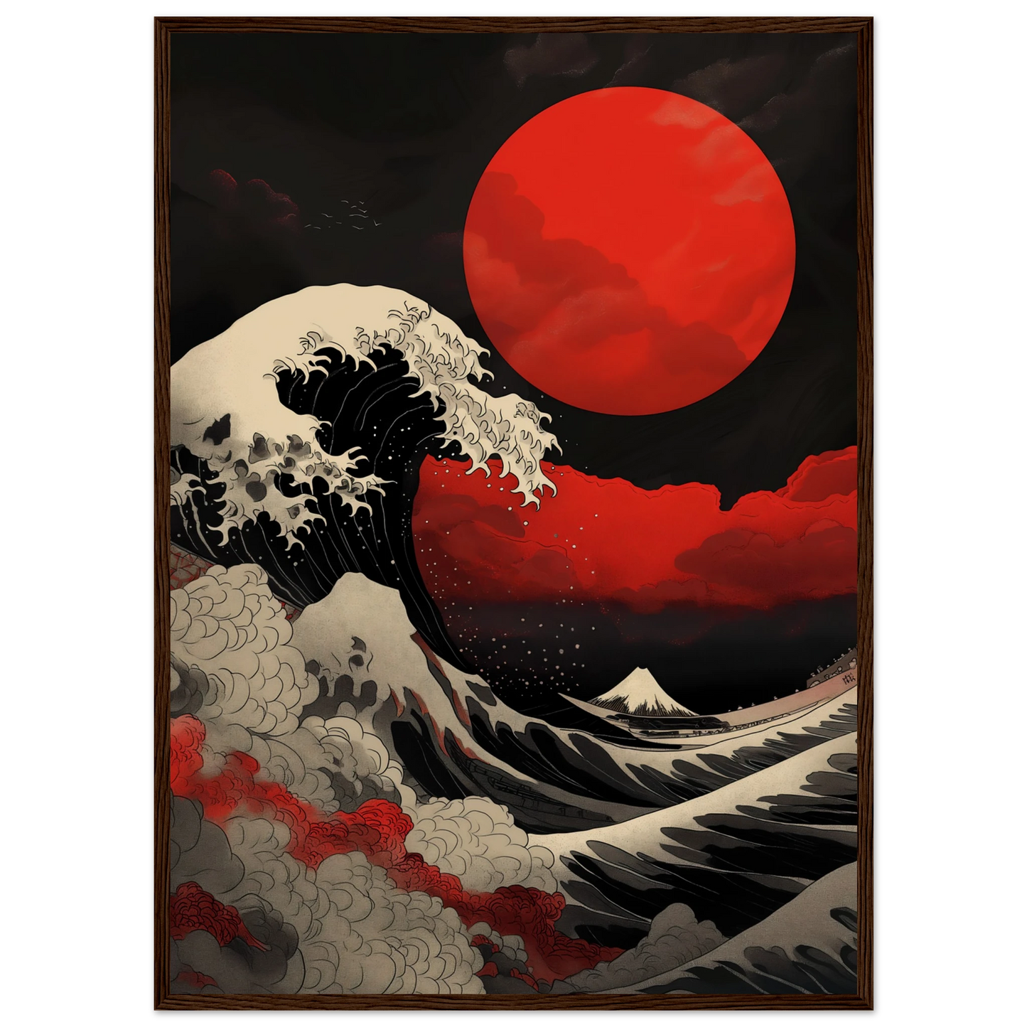 Red Sun over Turbulent Seas - Poster - Arthena
