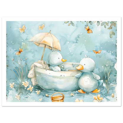 Bathing Ducks - poster - Arthena