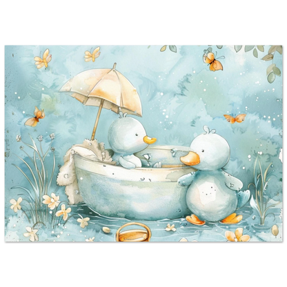 Bathing Ducks - poster - Arthena