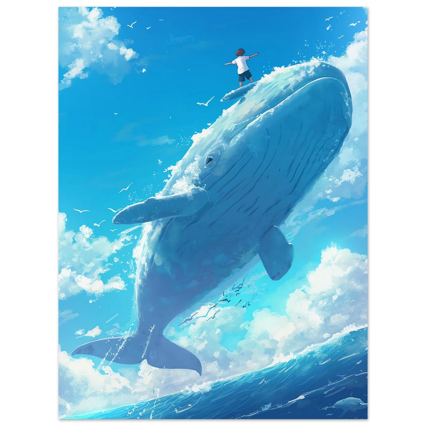 Surfing Whale - Poster - Arthena