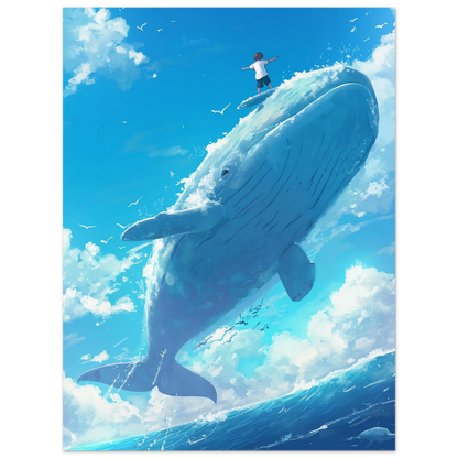 Surfing Whale - Poster - Arthena