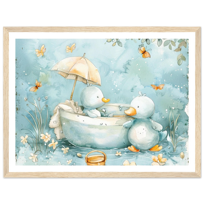 Bathing Ducks - poster - Arthena