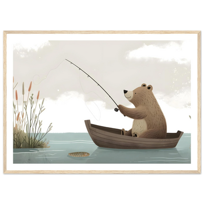 Fishing Teddy Bear - Poster - Arthena