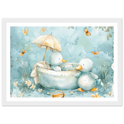 Bathing Ducks - poster - Arthena