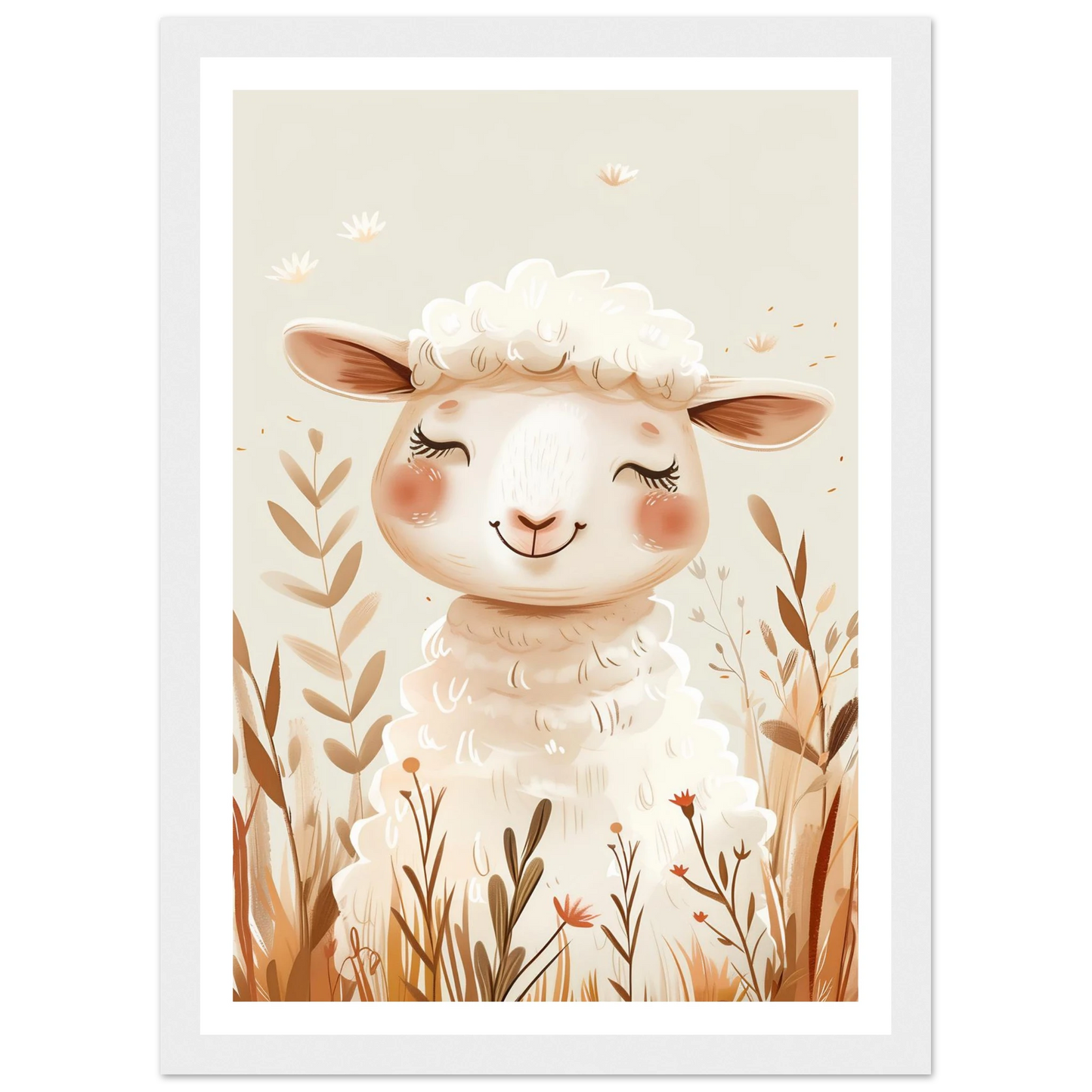 Cute Wooly Sheep - Poster - Arthena
