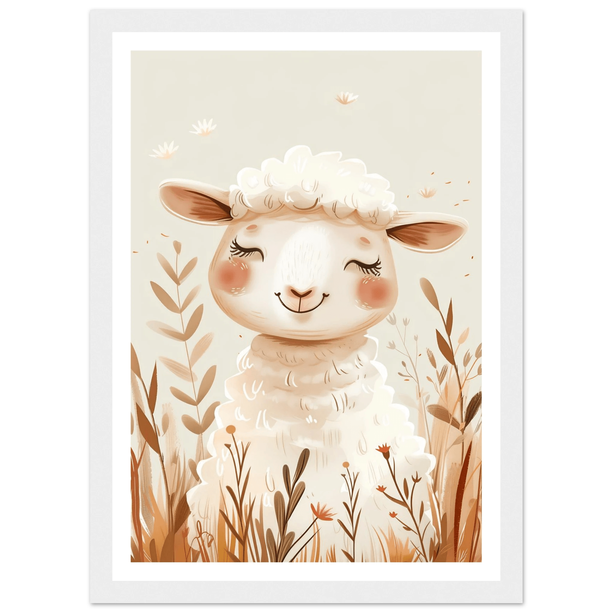 Cute Wooly Sheep - Poster - Arthena
