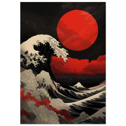 Red Sun over Turbulent Seas - Poster - Arthena