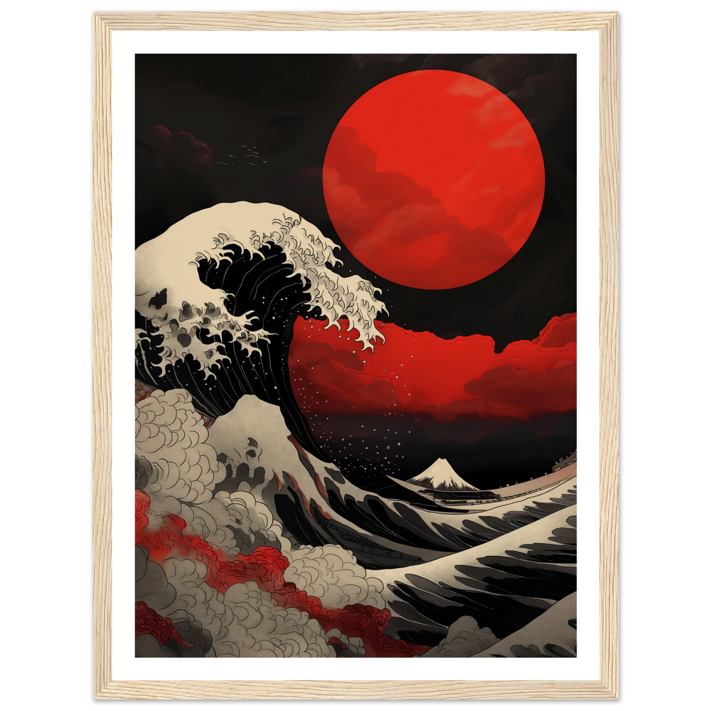 Red Sun over Turbulent Seas - Poster - Arthena