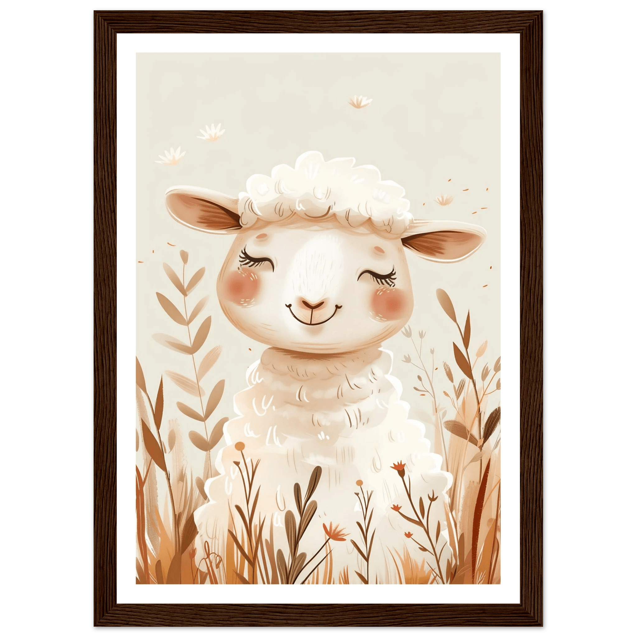 Cute Wooly Sheep - Poster - Arthena