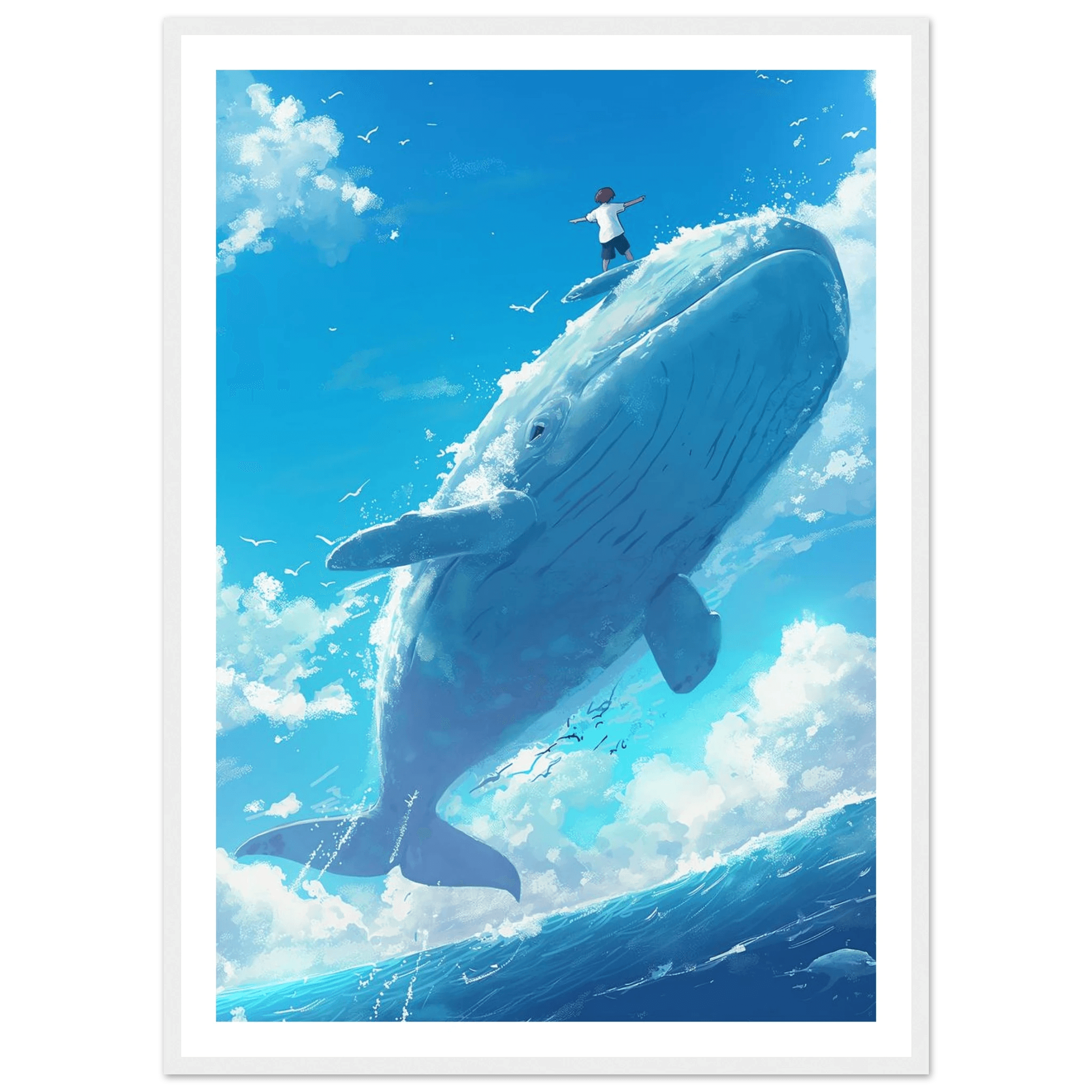Surfing Whale - Poster - Arthena