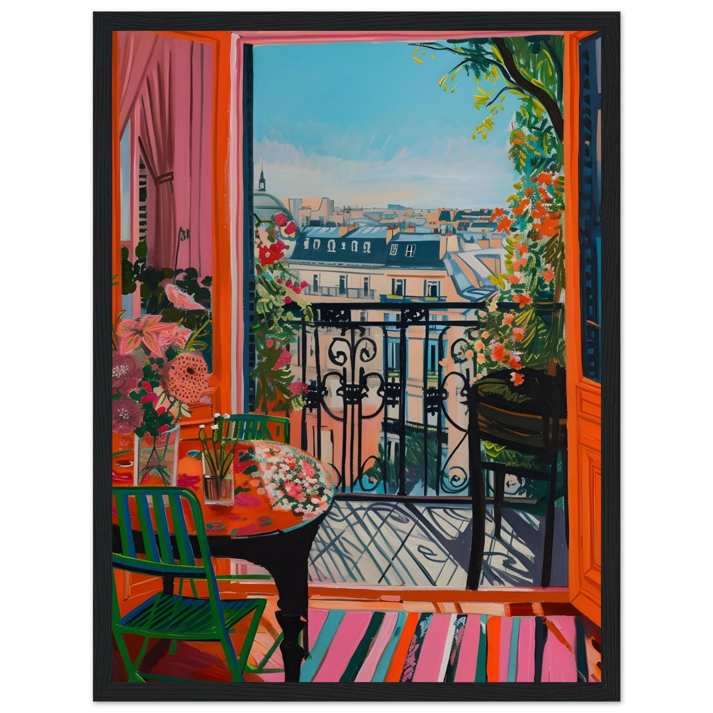 Parisian Balcony Bliss - Poster - Arthena