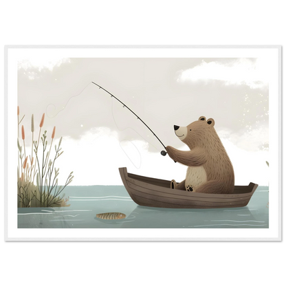 Fishing Teddy Bear - Poster - Arthena