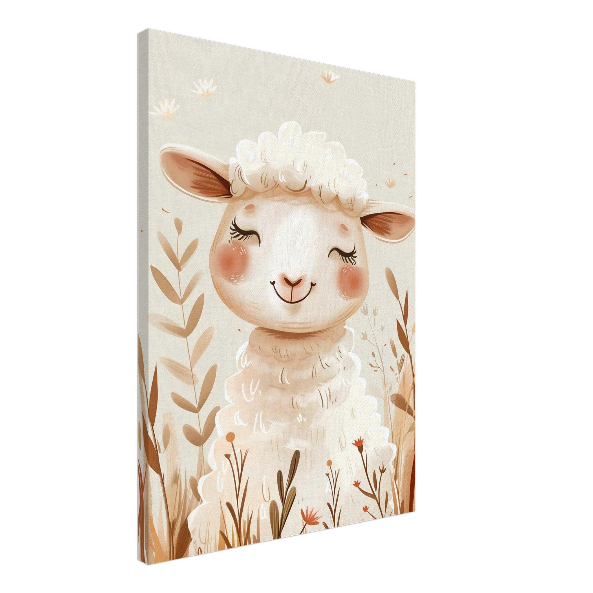 Cute Wooly Sheep - Canvas - Arthena