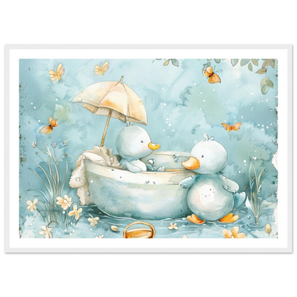 Bathing Ducks - poster - Arthena