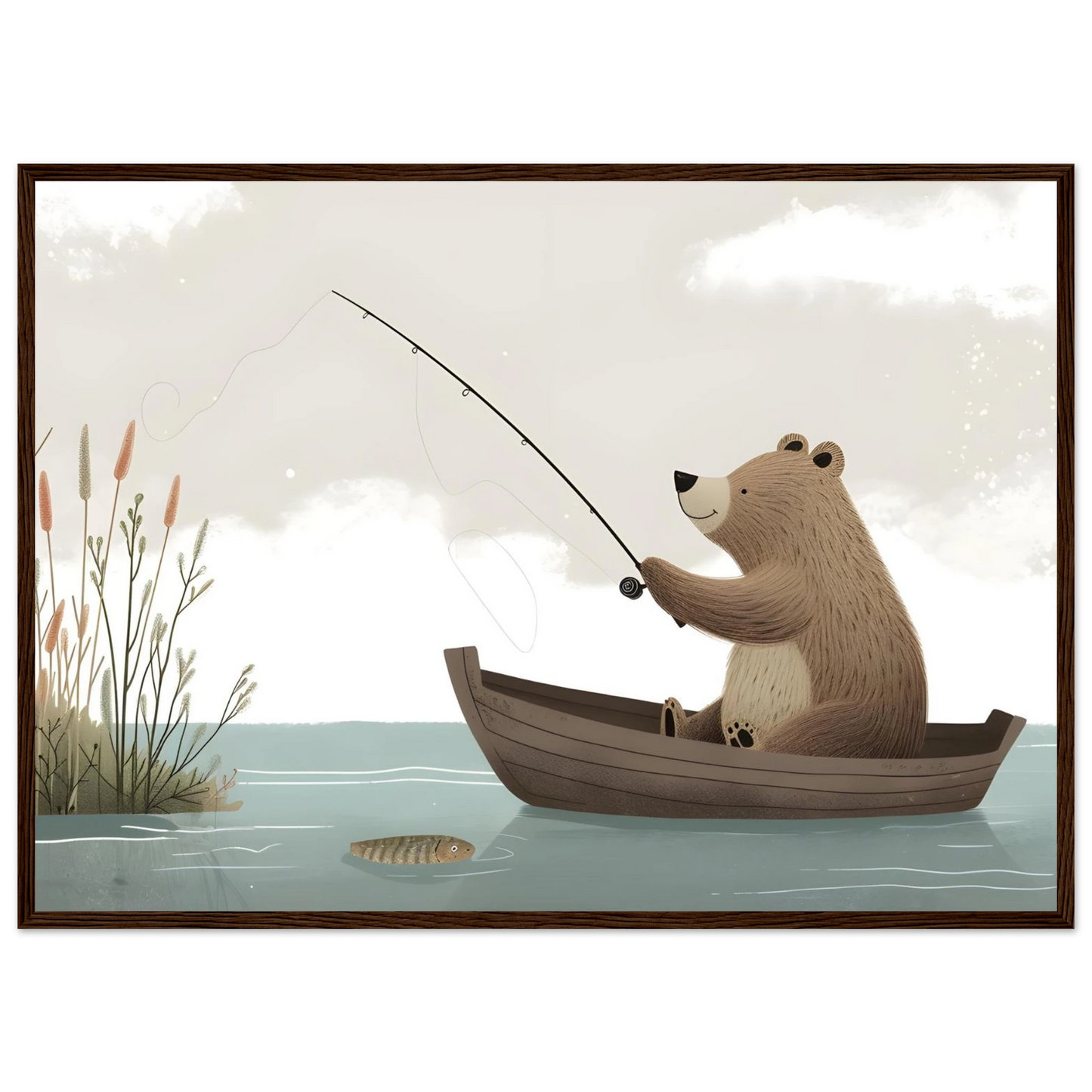 Fishing Teddy Bear - Poster - Arthena