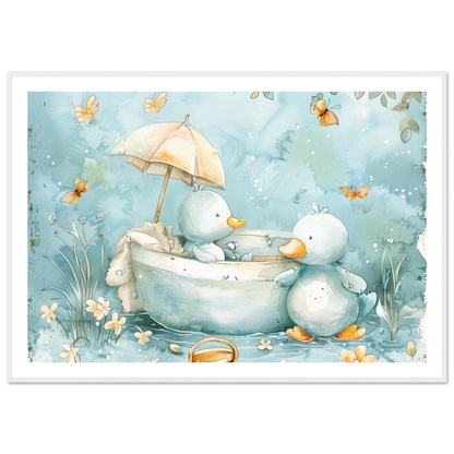 Bathing Ducks - poster - Arthena
