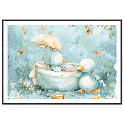 Bathing Ducks - poster - Arthena