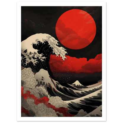 Red Sun over Turbulent Seas - Poster - Arthena