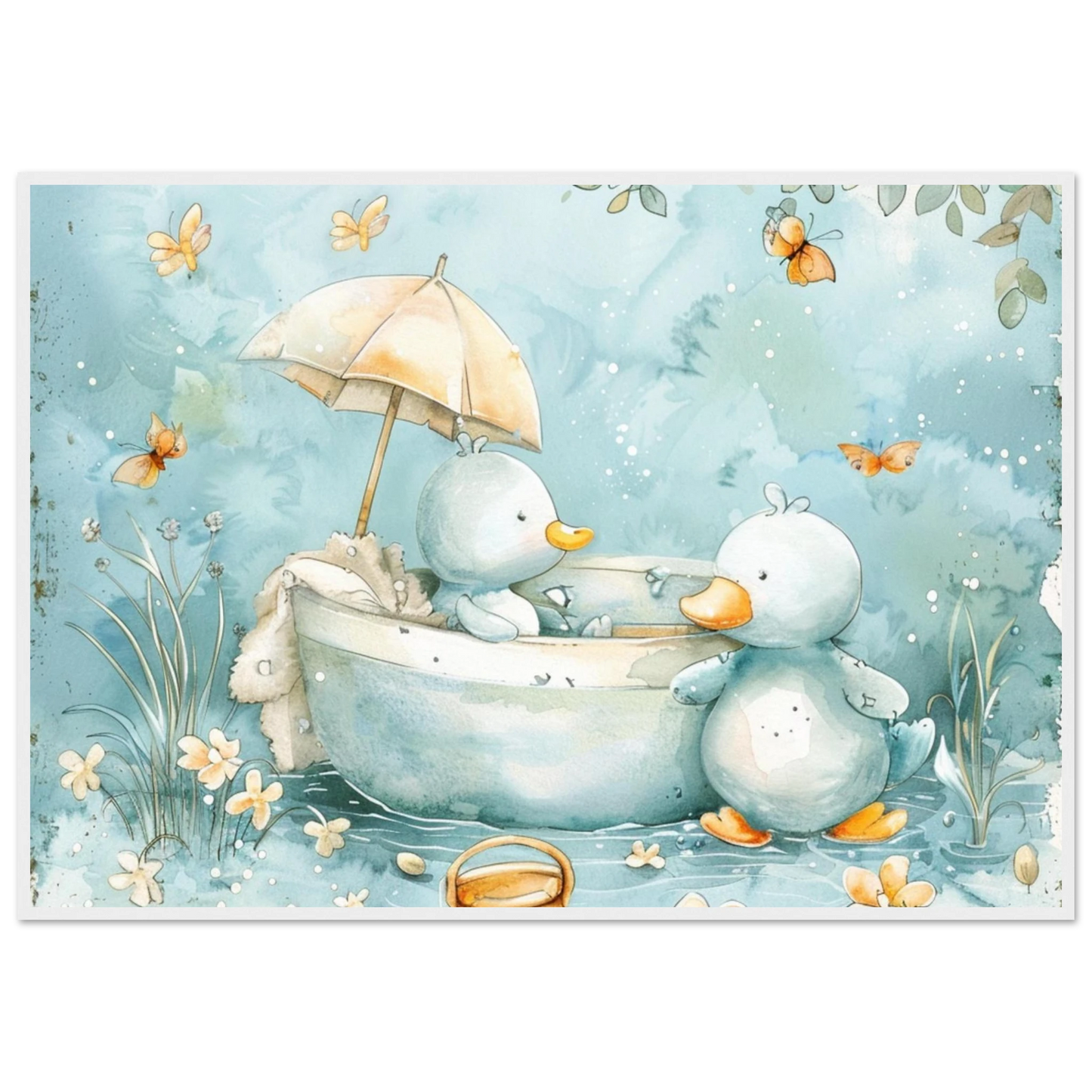 Bathing Ducks - poster - Arthena