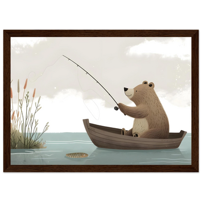 Fishing Teddy Bear - Poster - Arthena