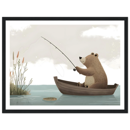 Fishing Teddy Bear - Poster - Arthena