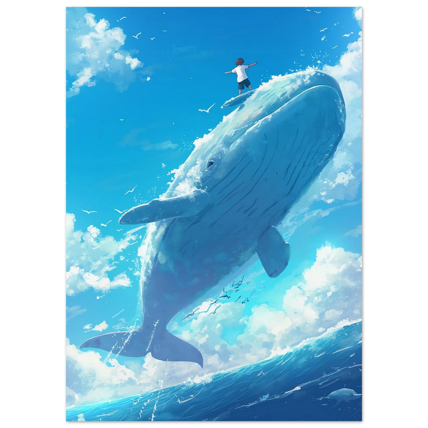 Surfing Whale - Poster - Arthena