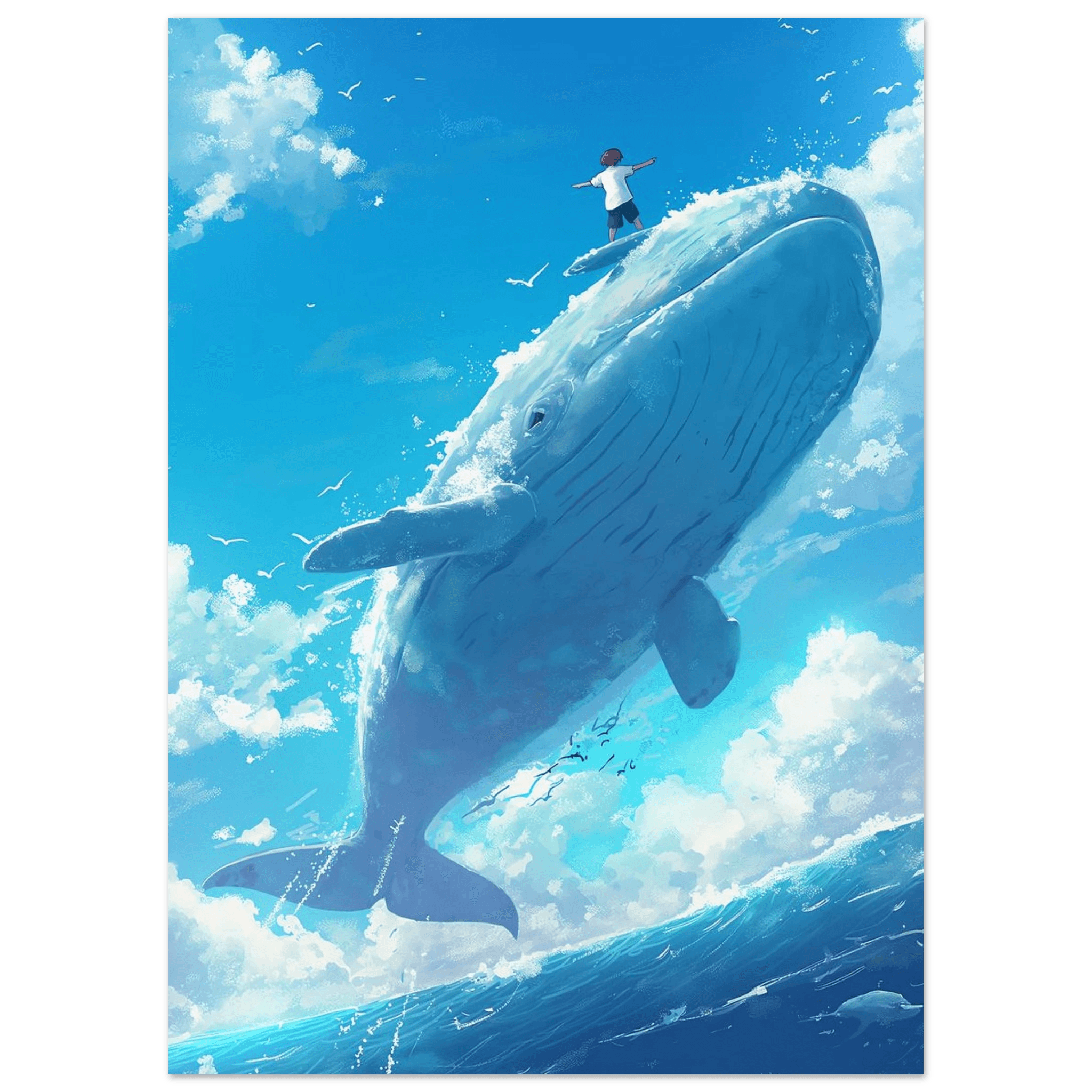 Surfing Whale - Poster - Arthena