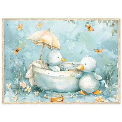 Bathing Ducks - poster - Arthena