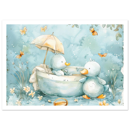 Bathing Ducks - poster - Arthena