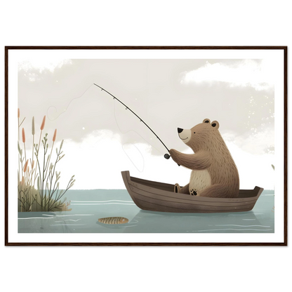 Fishing Teddy Bear - Poster - Arthena