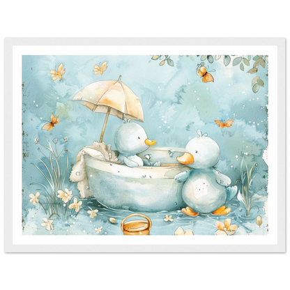 Bathing Ducks - poster - Arthena