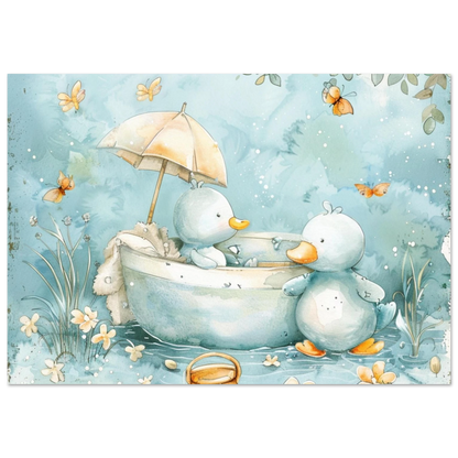 Bathing Ducks - poster - Arthena