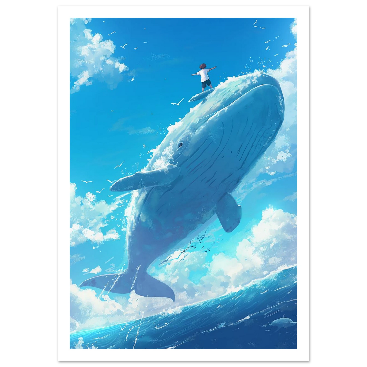 Surfing Whale - Poster - Arthena