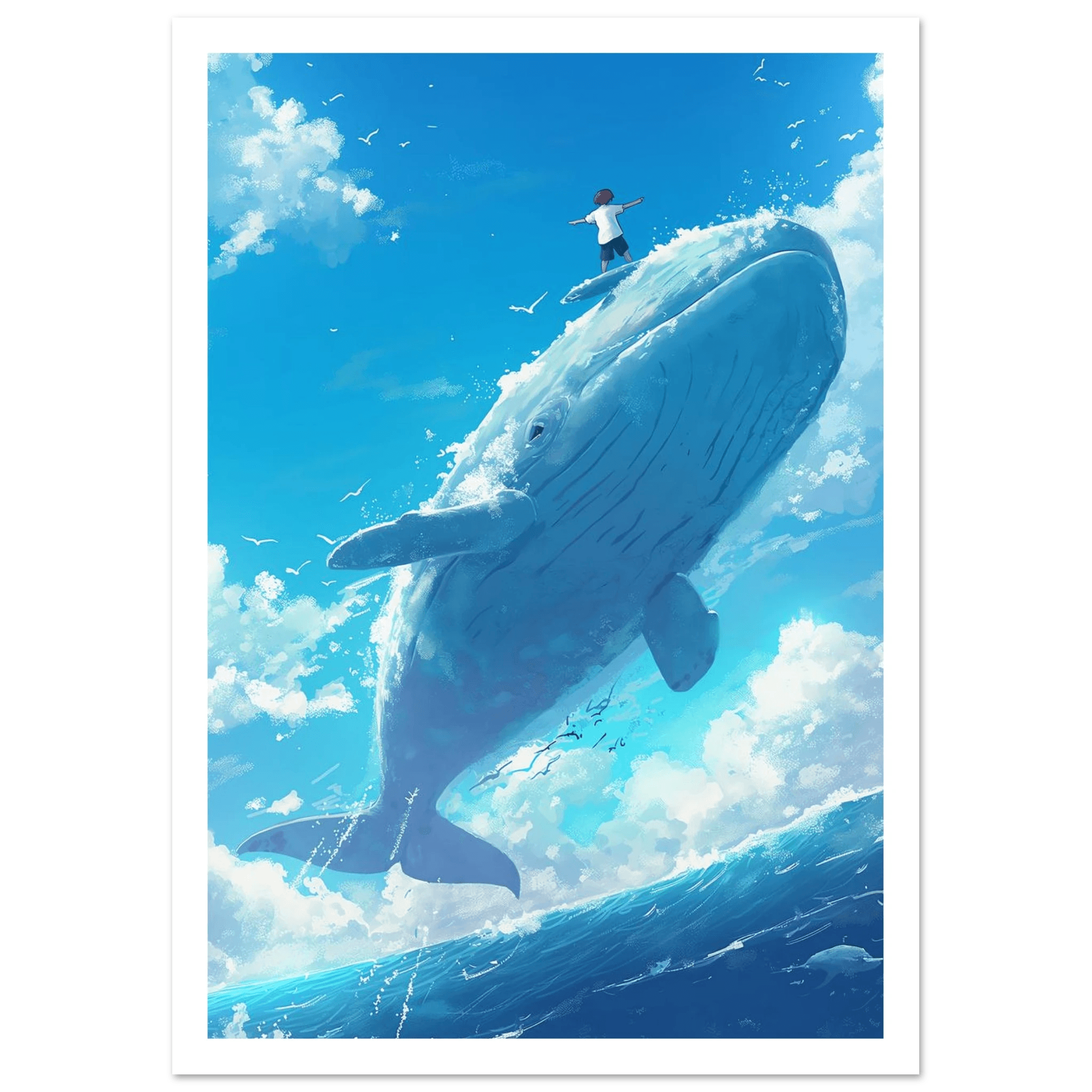 Surfing Whale - Poster - Arthena