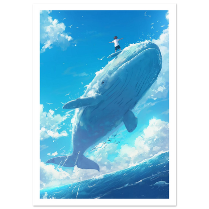Surfing Whale - Poster - Arthena