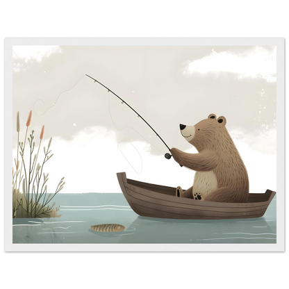 Fishing Teddy Bear - Poster - Arthena