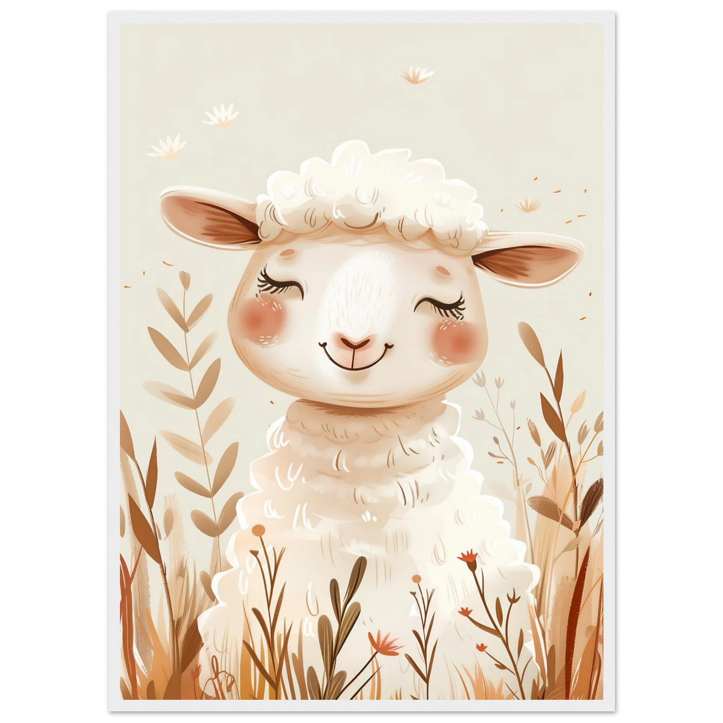 Cute Wooly Sheep - Poster - Arthena