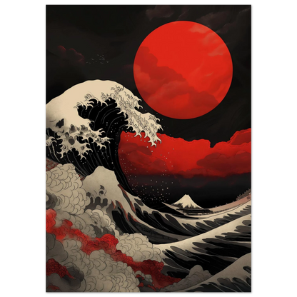 Red Sun over Turbulent Seas - Poster - Arthena