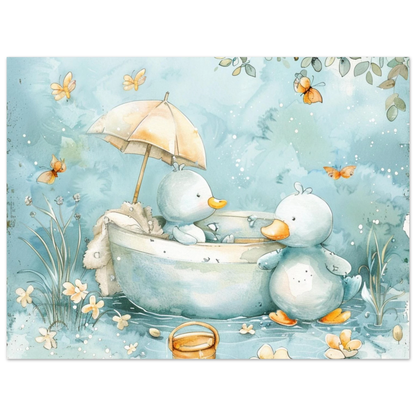 Bathing Ducks - poster - Arthena