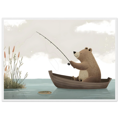 Fishing Teddy Bear - Poster - Arthena