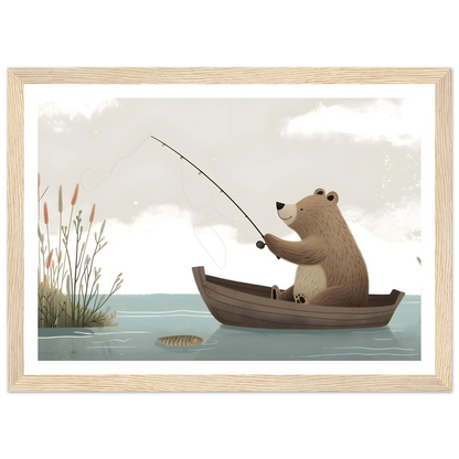 Fishing Teddy Bear - Poster - Arthena