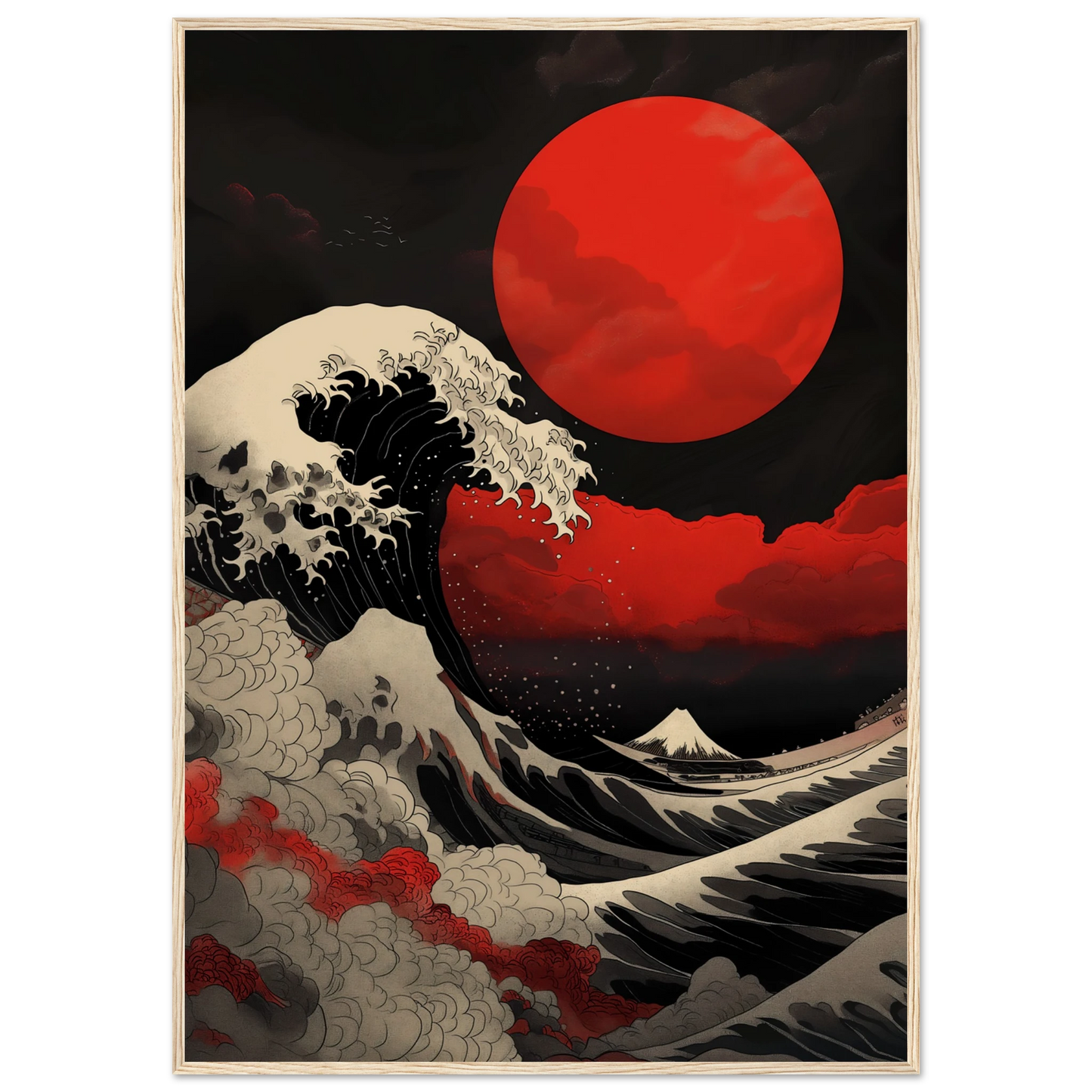 Red Sun over Turbulent Seas - Poster - Arthena