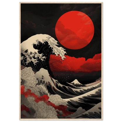 Red Sun over Turbulent Seas - Poster - Arthena