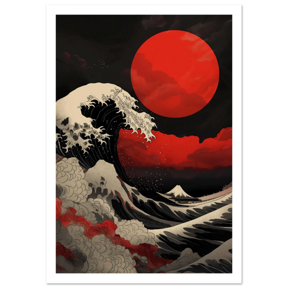 Red Sun over Turbulent Seas - Poster - Arthena